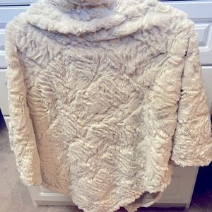Johnston and Murphy Luxe cream poncho.